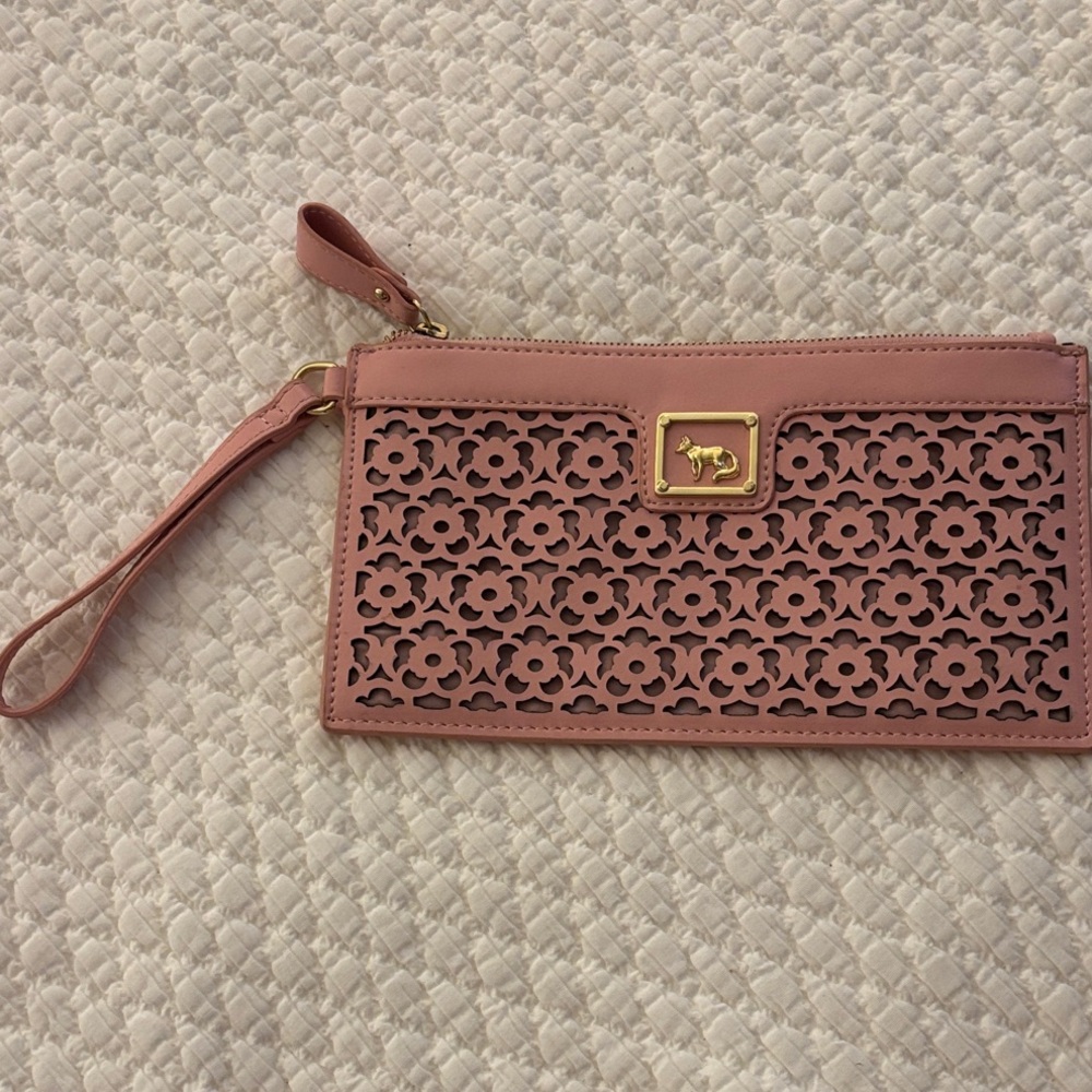 Emma Fox Pink Floral Cutout Wristlet